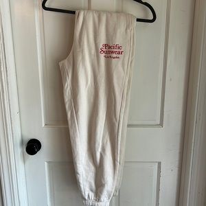 Pacsun sweatpants. These are worn, but are comfortable and cozy